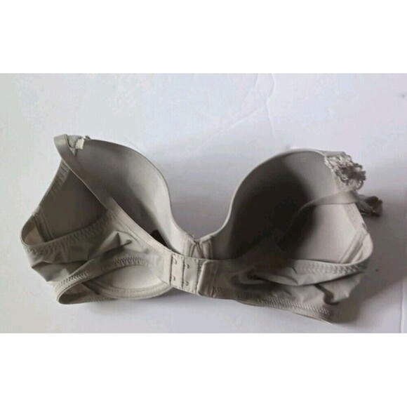 NATORI Lightly Lined Bra Size 34DD Gray Lace Underwire Full Coverage 736037 - Picture 2 of 5